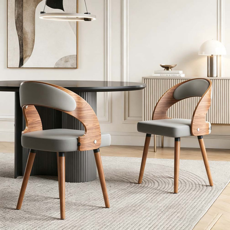 Ensemble de chaises de salle à manger en bois, Dark Gray