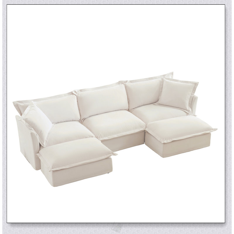 Canapé modulaire confortable avec bords français élégants et coussins moelleux pour les espaces de vie