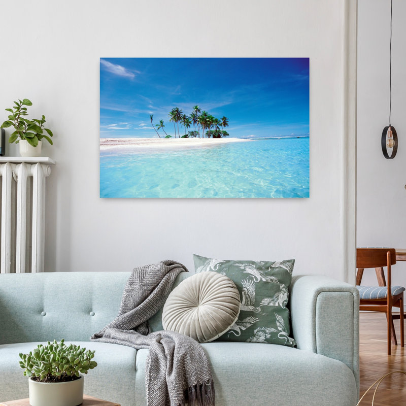 Palmiers sur la plage, paysage de palmier contemporain abstrait, art naturel, H 24 po x l 36 po
