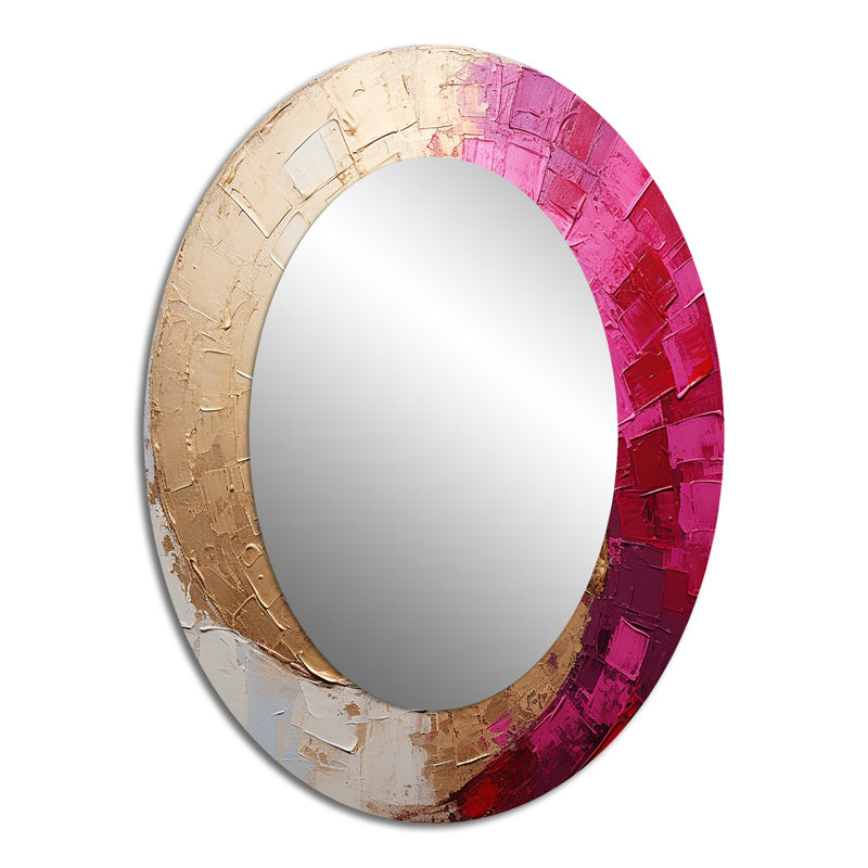 Miroir mural beige minimaliste en spirale Poteries I - Beige, 40 po x 30 po