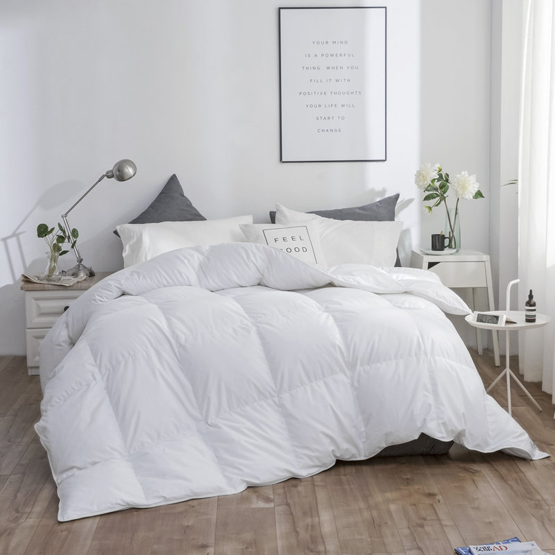 650 Fill Power Lightweight Down Comforter Double/Full, Made in Canada Duck Down Duvet Insert, Double
