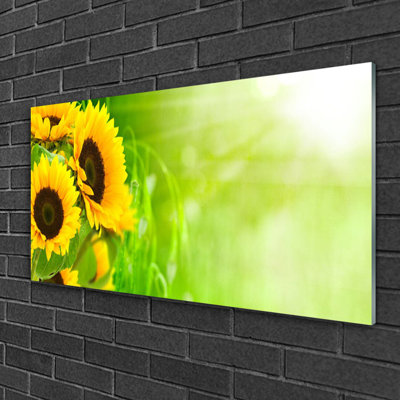 Floral Sunflowers - Unframed Photograph on Glass