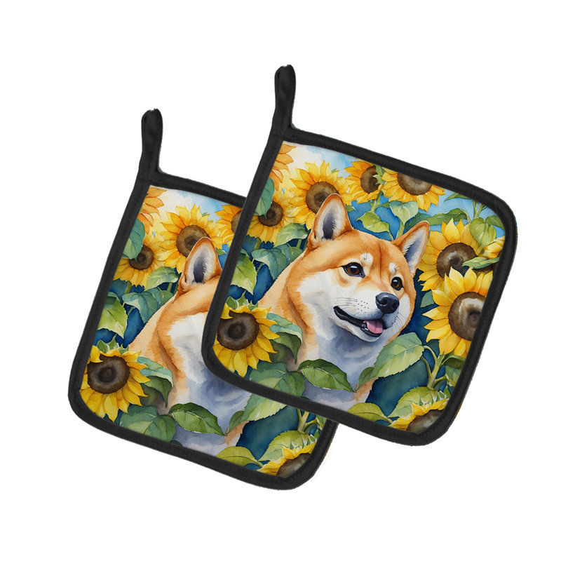 Ensemble de poignées en polyester Caroline's Treasures In Sunflowers