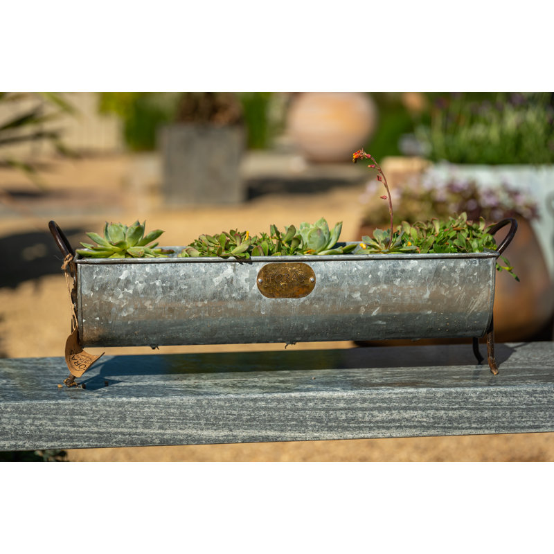 Vintage Snuffle 2 Piece Metal Planter Box Set