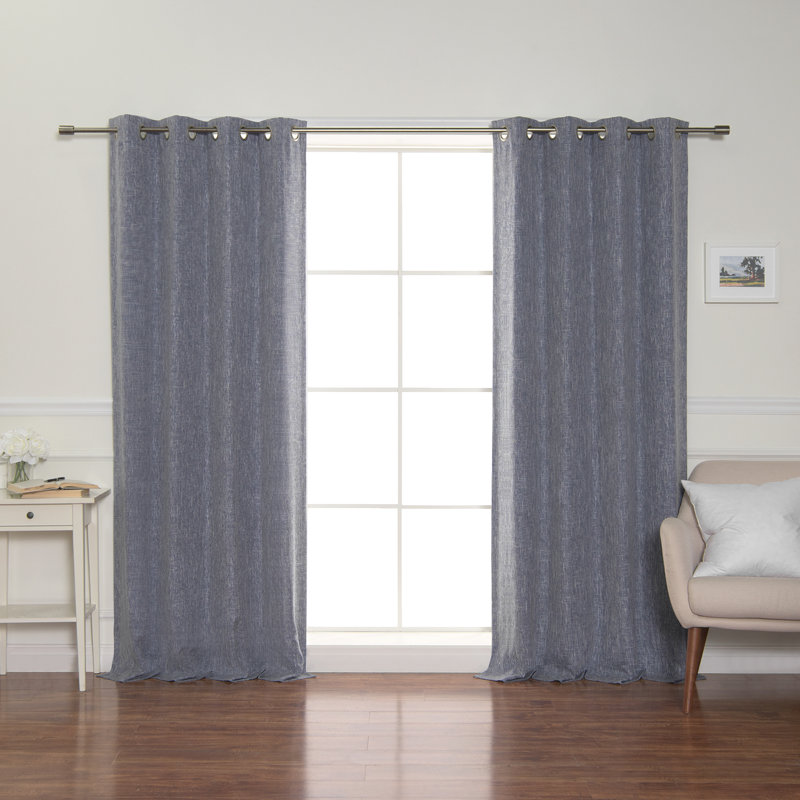 Paire de rideaux occultant avec œillets Francesca, l 52" x L 63", Indigo
