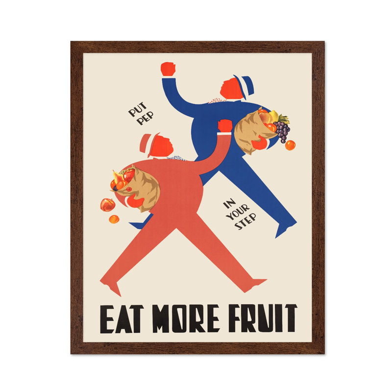 Eat More Fruit No1, Affiche, H 24 po x l 32 po, Encadrement brun