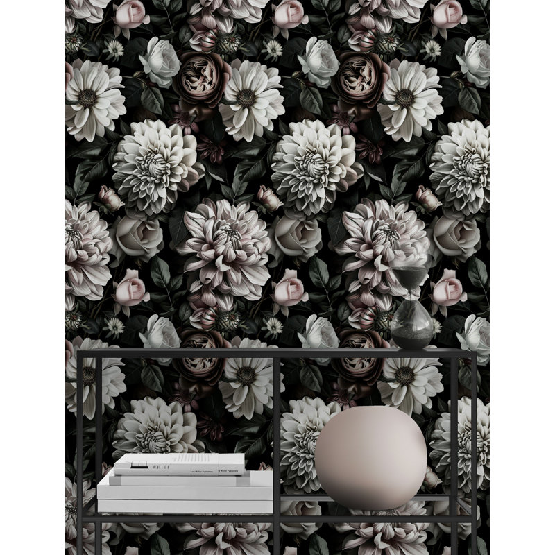 Papier peint floral foncé foncé