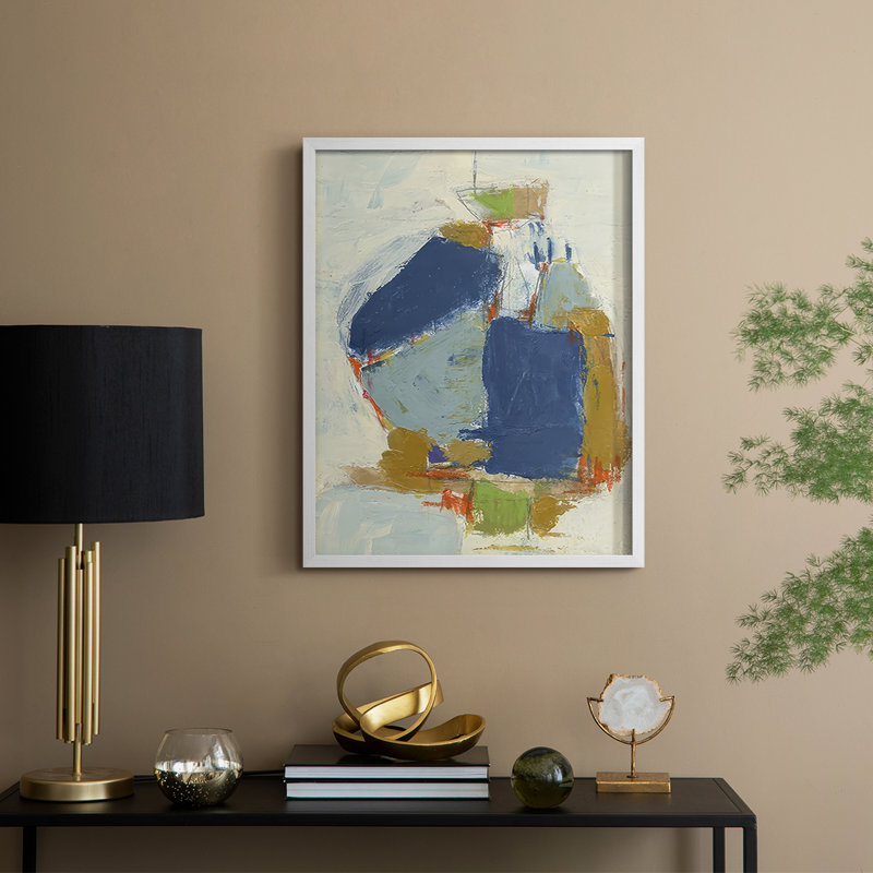 «Fields II», reproduction encadrée - bois massif, H 30 po x l 24 po, Blanc