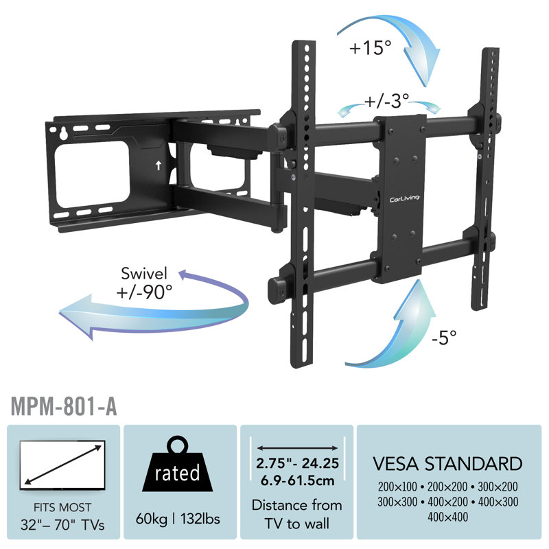CorLiving Single Screen Wall Mount