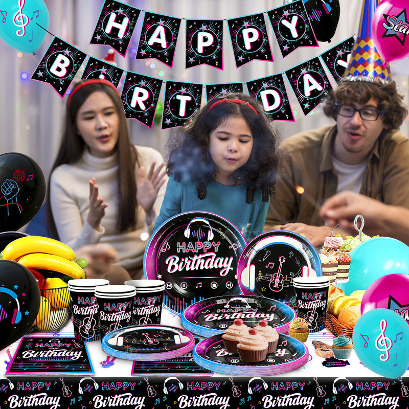 Tik Tok Birthday Party Supplies,78pcs Tik Tok Party Decorations&Tableware Set