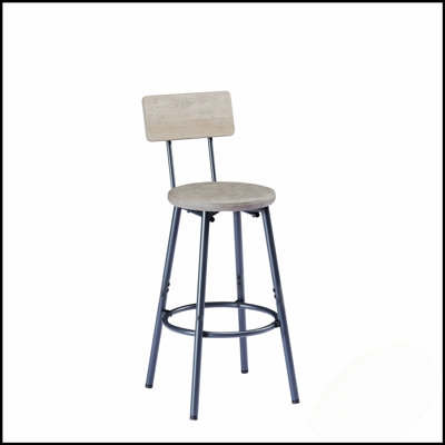 Ensemble de table de salle à manger 4 pièces avec table fixe, tabourets ergonomiques et design industriel pour un confort moderne