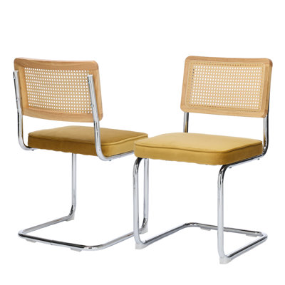 Chaise d'appoint en porte-à-faux rembourrée Crumley