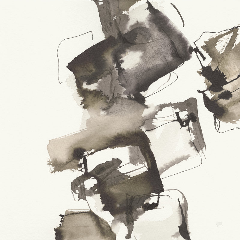 Stacked I Greige Crop - Wrapped Canvas Painting, 46cm H x 30cm W x 3.8cm D