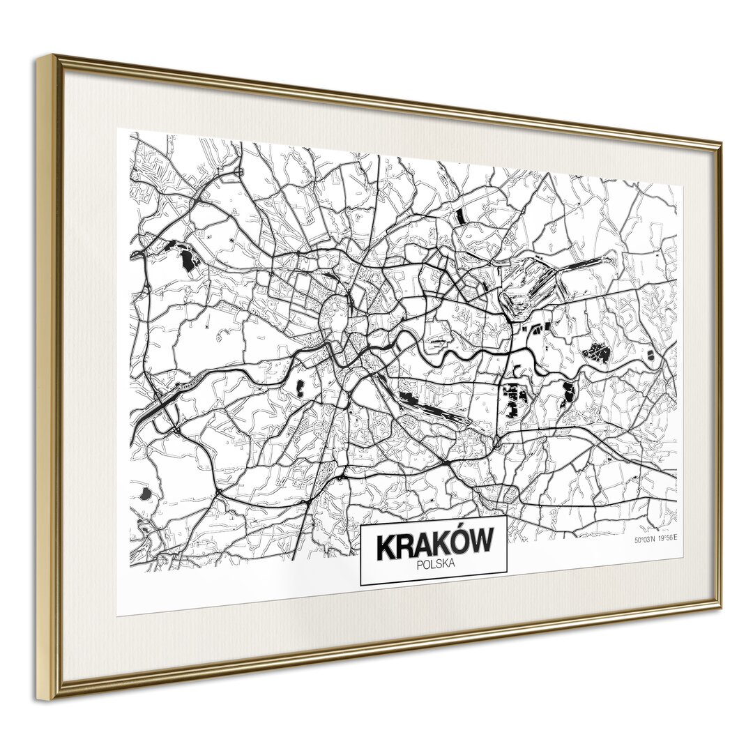 Poster Stadtplan: Krakau