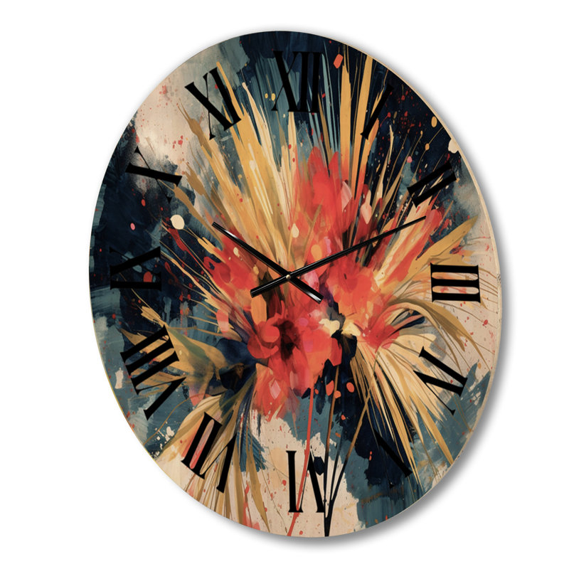 Horloge murale jaune palmier jaune surdimensionné tropical Paradise I, Grand