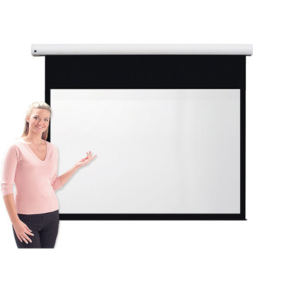 Pro Channel Fix White Electric Projection Screen