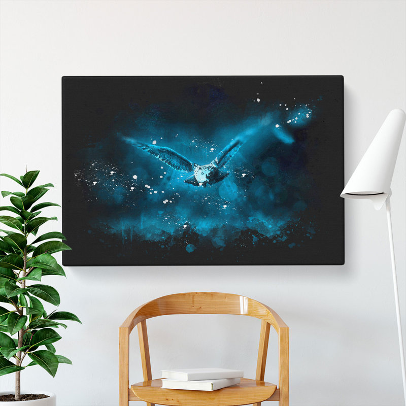 Owl In Flight - Wrapped Canvas, 35cm H x 50cm W x 3cm D