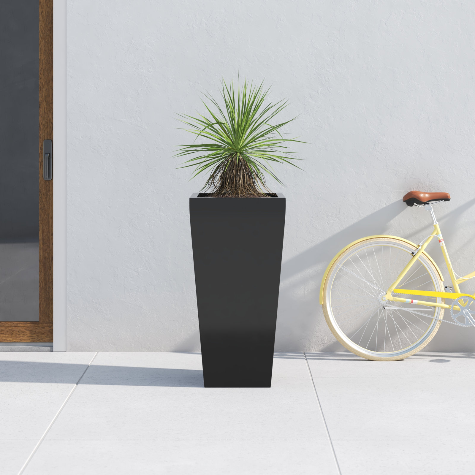 Pot Planter, Black, 36'' H x 18'' W x 18'' D