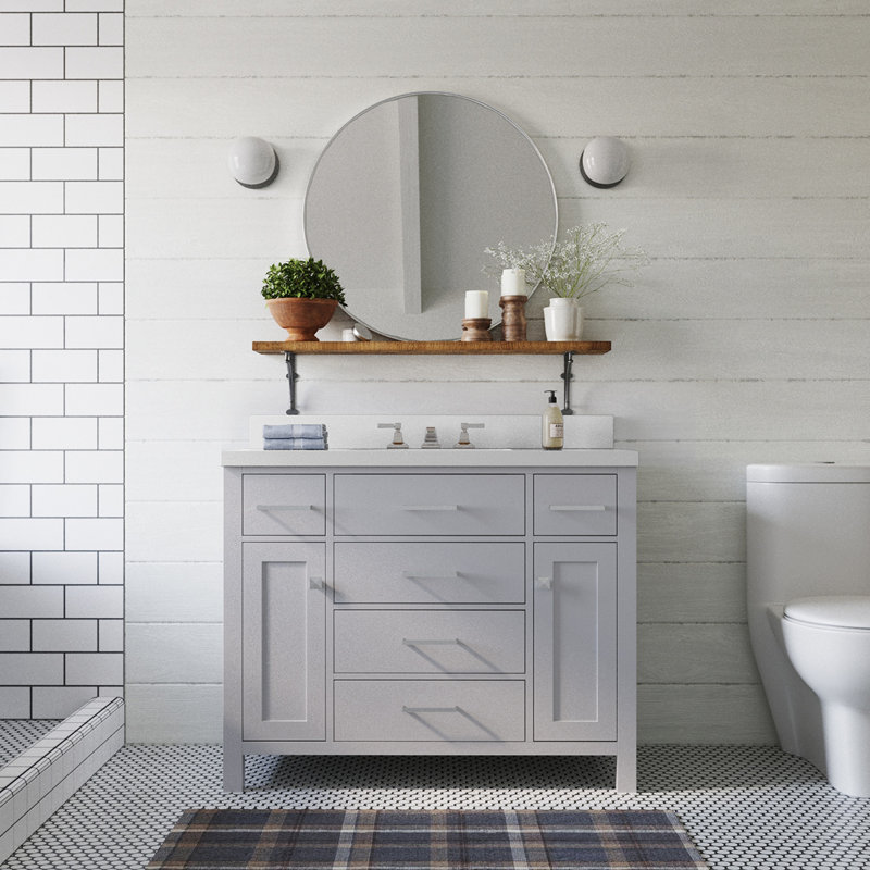 Base de meuble-lavabo simple Petrel, Gris