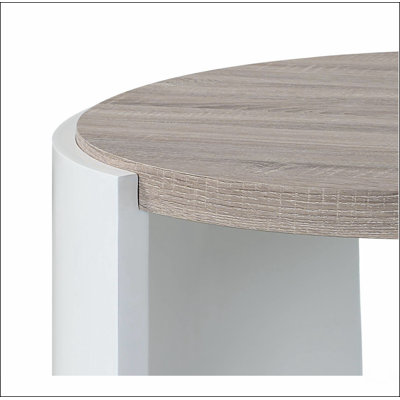 Oak and White High Gloss 1-Drawer Coffee Table