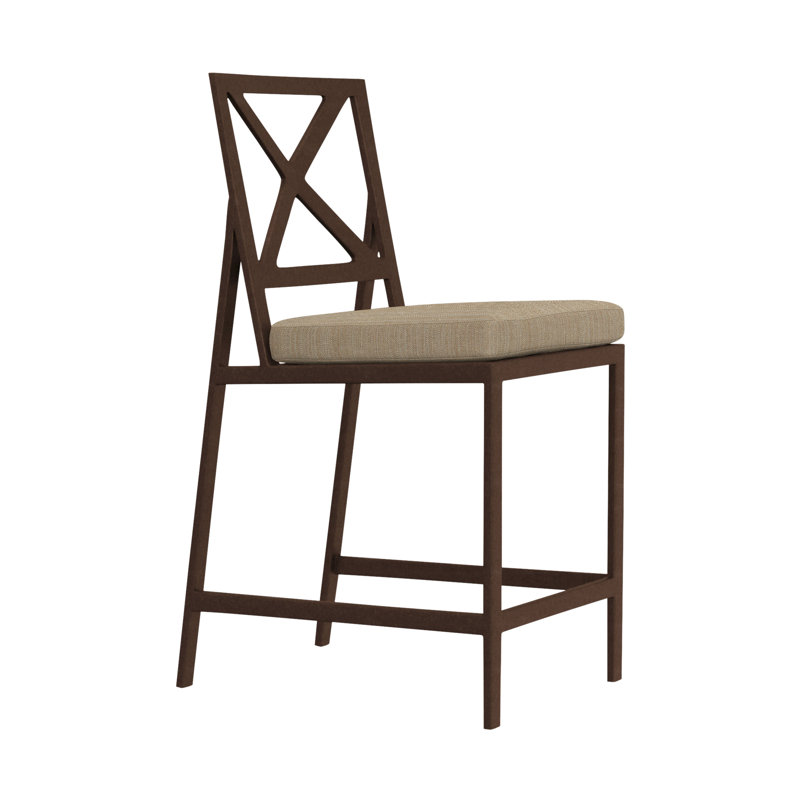 Marin Outdoor Bar Stool, Copper Creek, Flagship Stone Sunbrella®, 28"