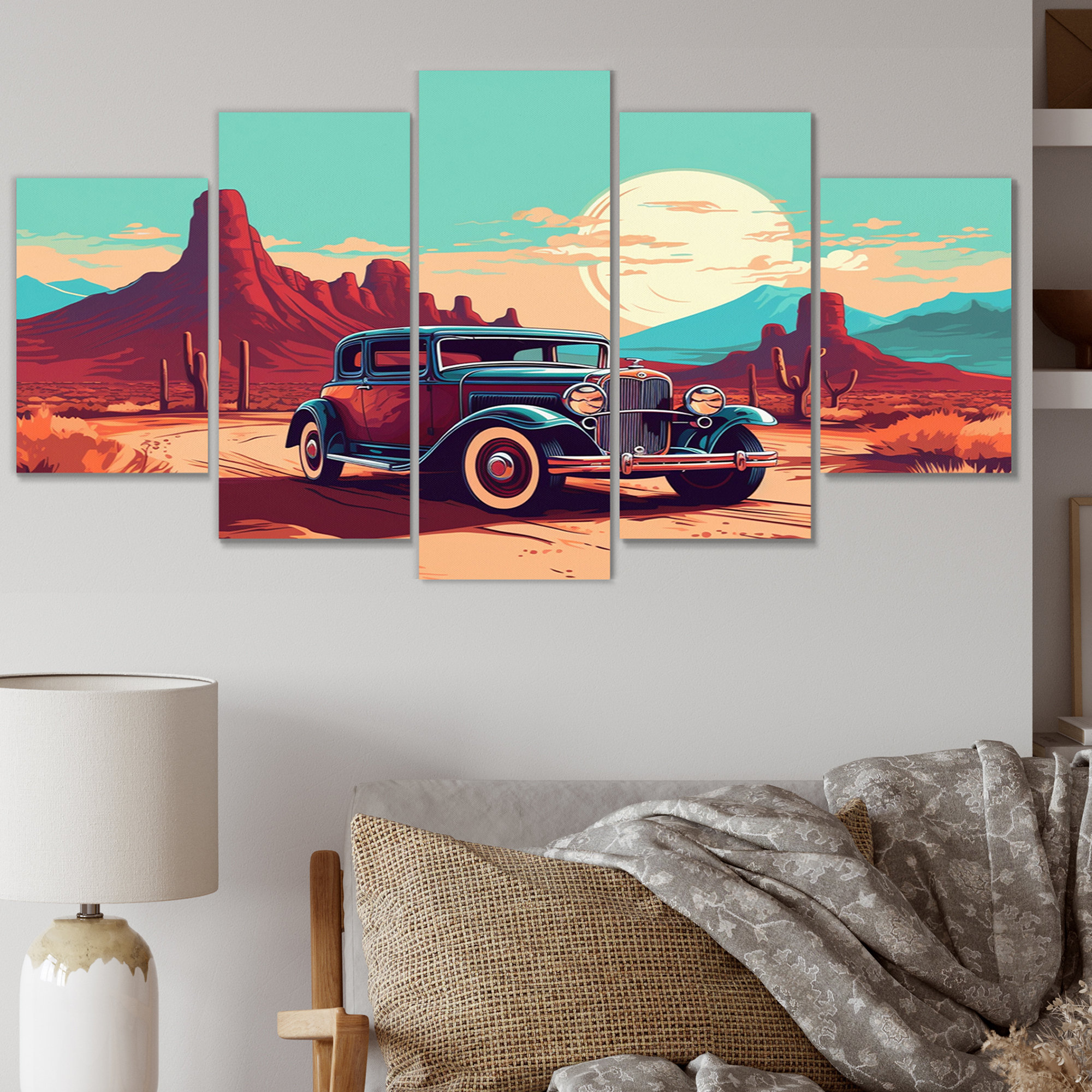 Design Art Old American Car in Nevada V Retro Metal Wall Decor Set Wayfair