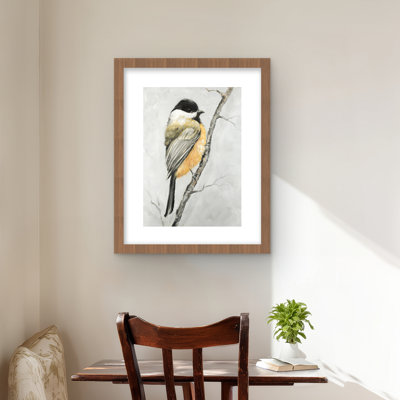 Small Coal Tit Framed Matted Print | Contemporary Home Decor