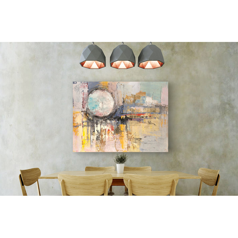 Abstract Moon Sunset by Lucas - Wrapped Canvas Painting, 50cm H x 70cm W x 4cm D