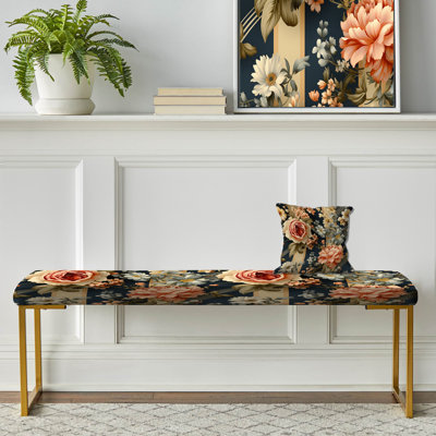Upholstered Gold Bench