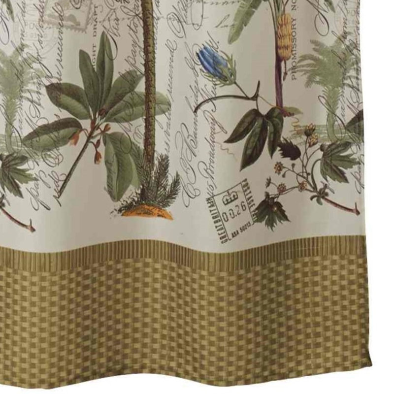 Colony Palm 72" Beige and Green Polyester Shower Curtain Set