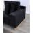 Memphis 122.5"W Black Velvet Reversible Sectional Sofa Ottoman With Storage Compartment, Drawer, USB Ports, Charging Outlets