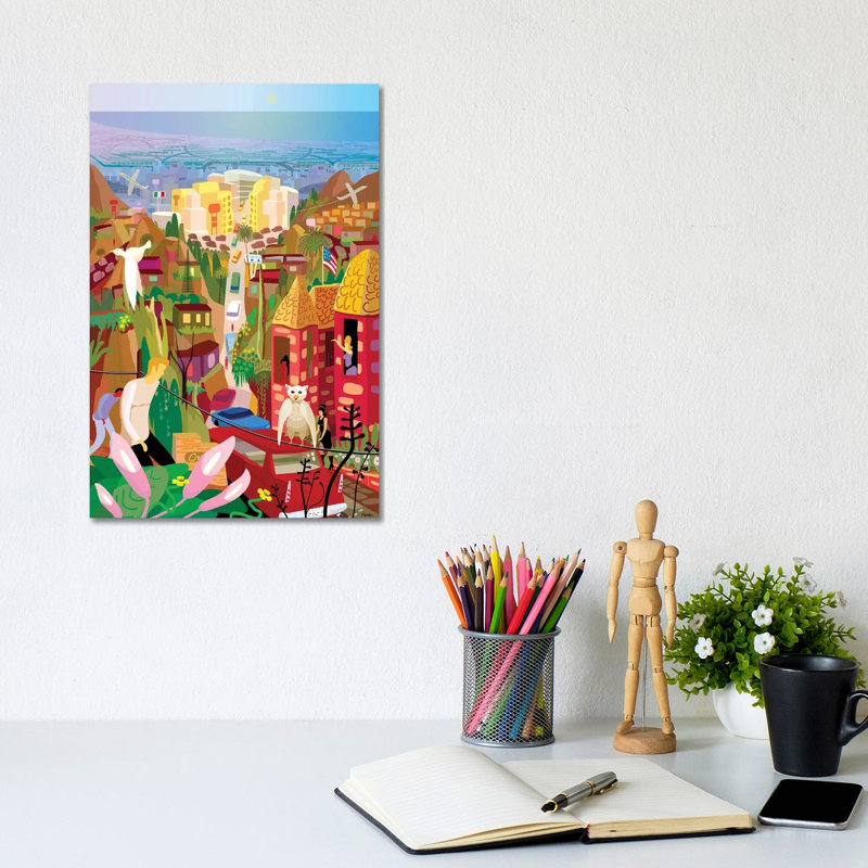 Los Angeles 1 Piece Wrapped Canvas Painting, 20.32 cm H x 30.48 cm W