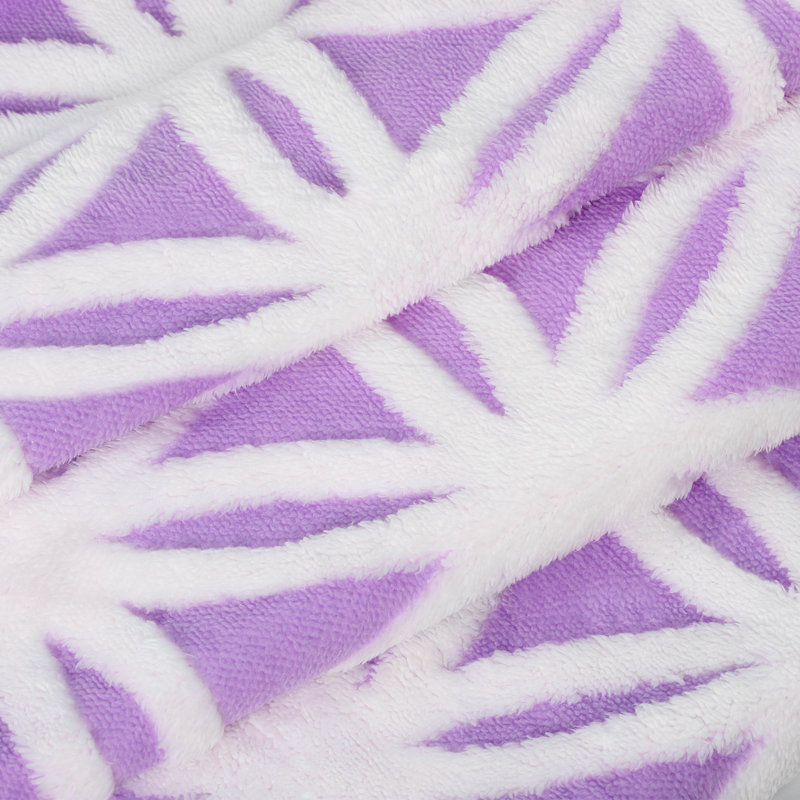 Jeté léger en sherpa Oumilen, Mauve/blanc