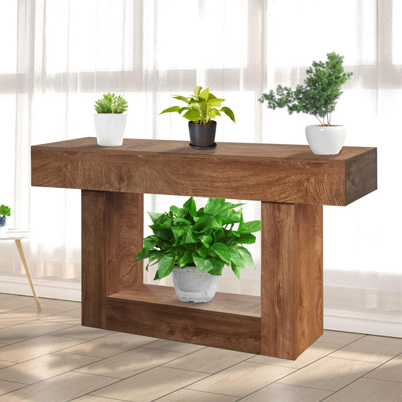 63 Inch Farmhouse Console Table for Entryway, Slim Wood Sofa Table Behind Couch with Storage, Rustic Hallway Furniture for Foyer, Entrance, Living Room