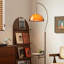Argenté + acrylique brun noyer + bois massif + lampes sur pied sans fer