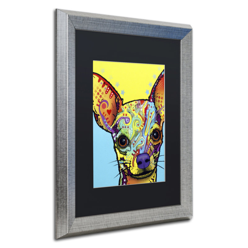 « chihuahua », impression, H 20 po x l 16 po x P 0,5 po, Cadre noir, Blanc