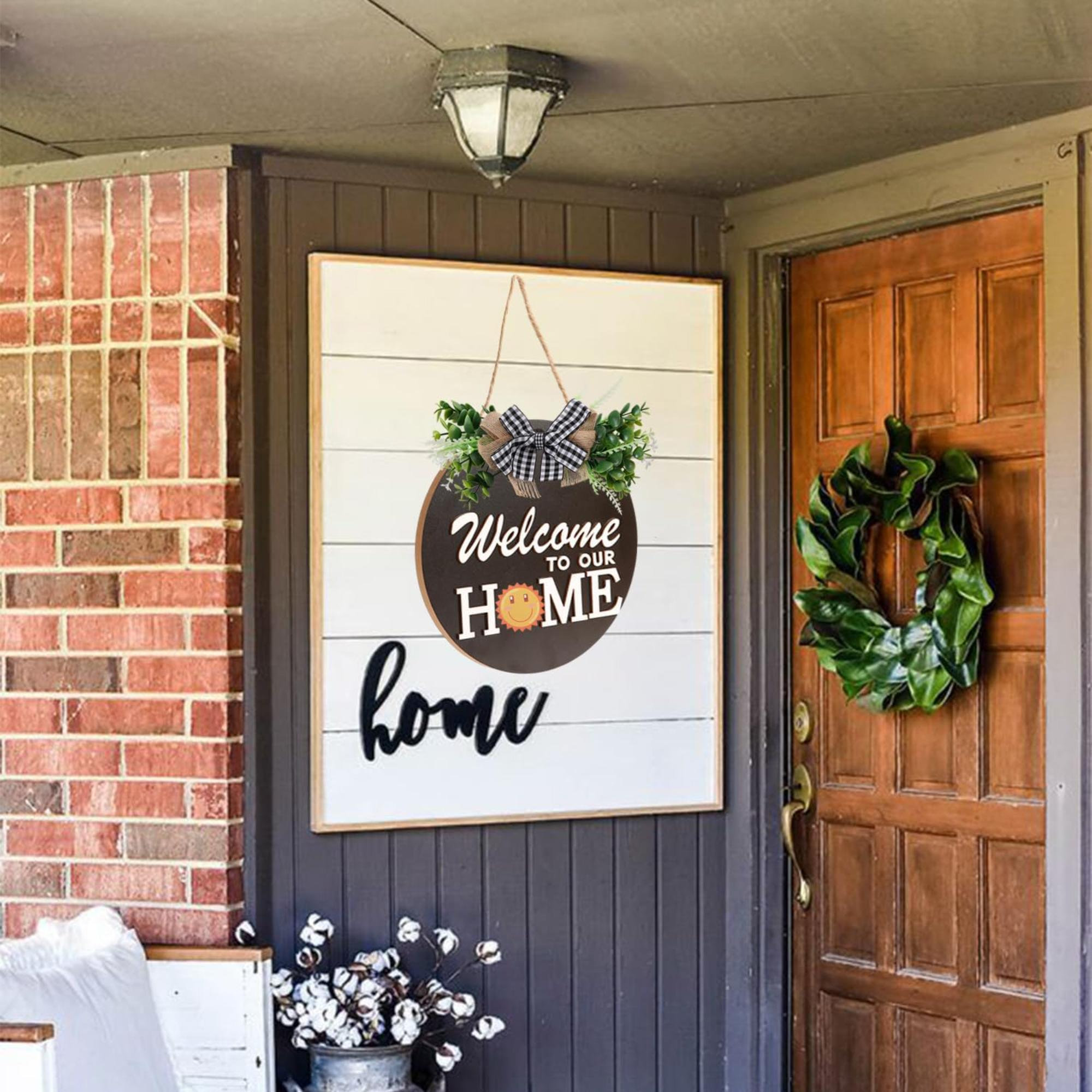 The Holiday Aisle® Interchangeable Welcome Sign For Front Door ...