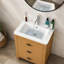 Plateau de meuble-lavabo simple blanc 28 po x 19 po avec 1 trou de robinet et trop-plein (lavabo seulement)
