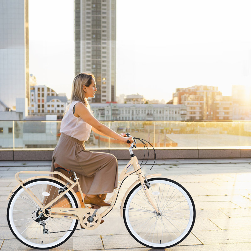 7 vitesses, cadre en acier, plusieurs couleurs pour dames, vélo de 24 pouces