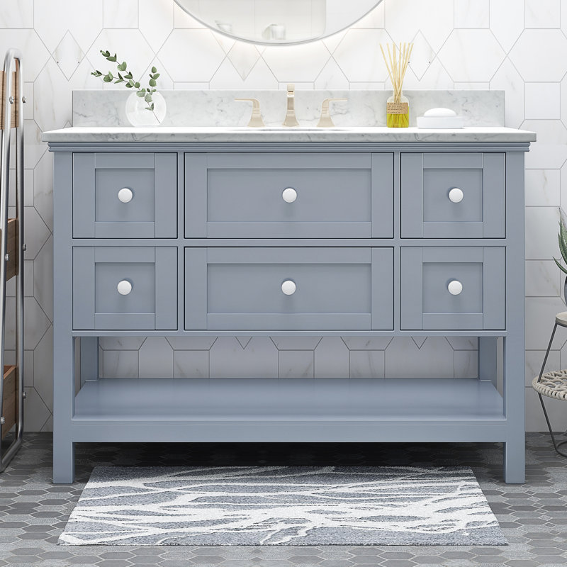 Meuble-lavabo gris 48 po avec fonction et design d'intérieur