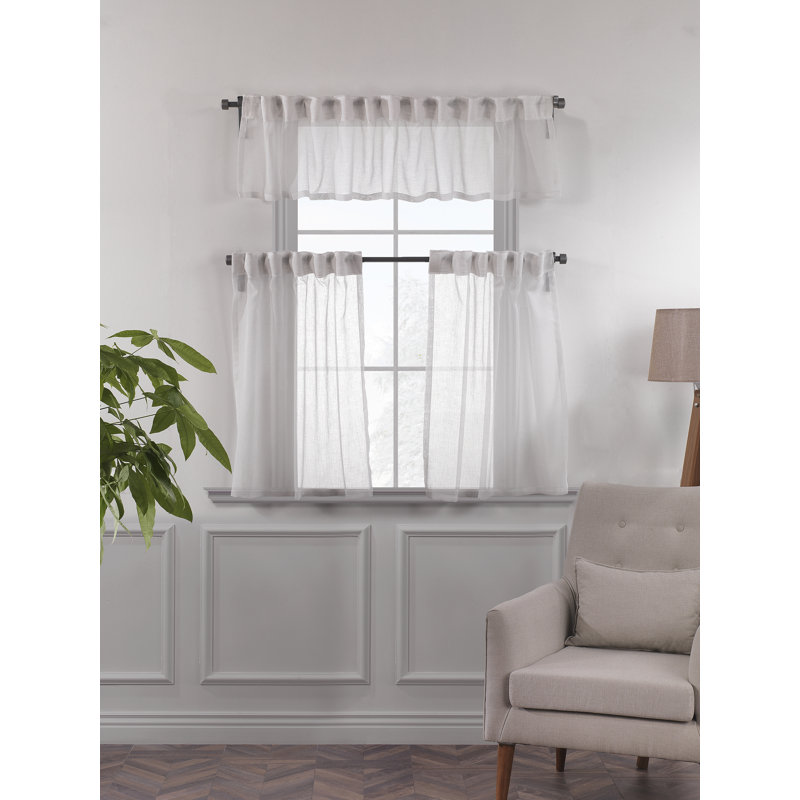 Tailored Kitchen Curtain, Ecru, 24" W x 36" L