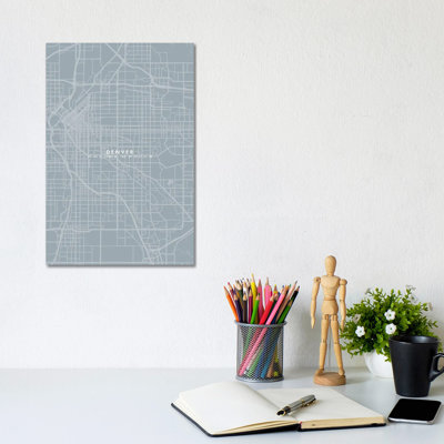 Denver City Map - Wrapped Canvas Print