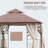 10' X 10' Metal Patio Gazebo, Double Roof Outdoor Gazebo Canopy Shelter With Tree Motifs Corner Frame And Netting, For Garden, Lawn, Backyard, And Deck-122524049