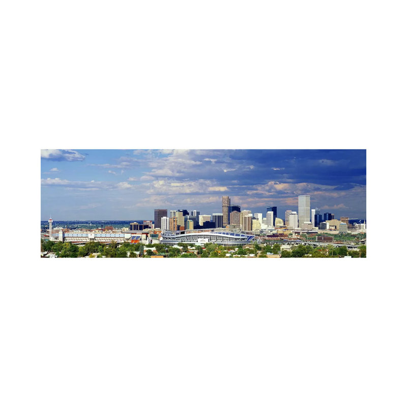 USA, Colorado, Denver, Invesco Stadium, High Angle View Of The City - Wrapped Canvas Panoramic Print