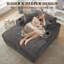 Méridienne surdimensionnée de 60 po - Canapé-lit rembourré en velours côtelé avec coussin et accoudoirs pour le salon-2003515484