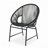 OUTDOOR PATIO WICKER CHAIR, BLACK PE RATTAN & IRON FRAME, SET OF 2