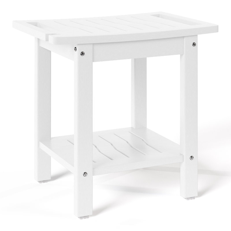 Poly Shower Bench, White