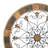 Wood Medallion Scroll Brown Wall Decor with Metal Fleur-De-Lis Detail