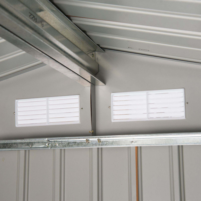 Remise de rangement pour l'extérieur 7 pi x 4 pi Outsunny, maisonnette de jardin avec fondation, 4 évents et 2 portes coulissantes faciles pour la cour, le patio, le garage, la pelouse, jaune