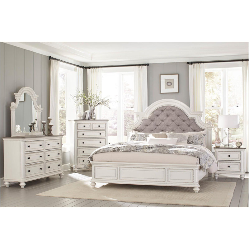 Ensemble de chambre à coucher en tissu Klavs Elvina, Grand